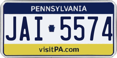 PA license plate JAI5574