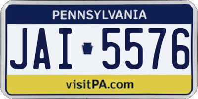 PA license plate JAI5576