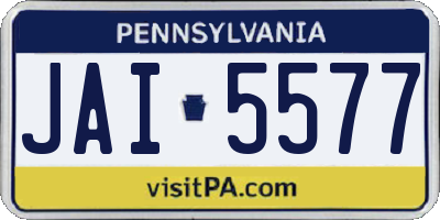PA license plate JAI5577
