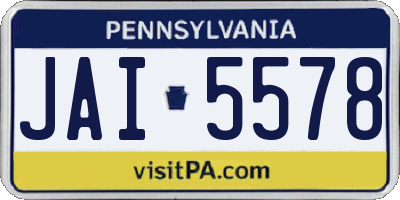 PA license plate JAI5578