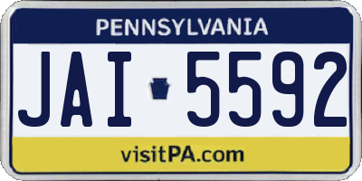 PA license plate JAI5592