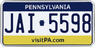 PA license plate JAI5598