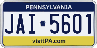 PA license plate JAI5601