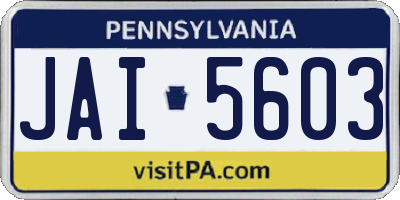 PA license plate JAI5603