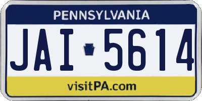 PA license plate JAI5614