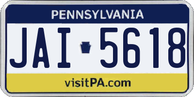 PA license plate JAI5618
