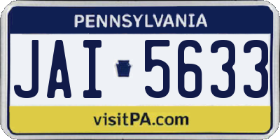 PA license plate JAI5633