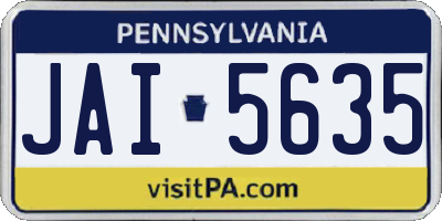 PA license plate JAI5635