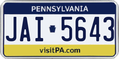 PA license plate JAI5643