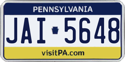 PA license plate JAI5648