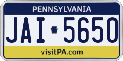 PA license plate JAI5650