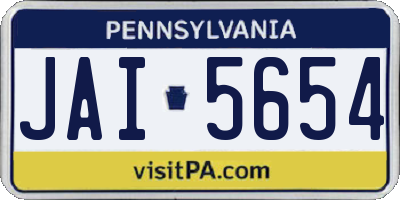 PA license plate JAI5654