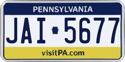PA license plate JAI5677