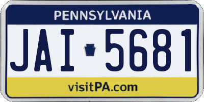 PA license plate JAI5681