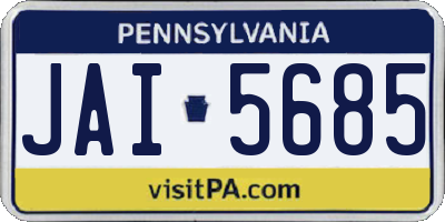 PA license plate JAI5685