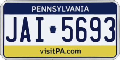 PA license plate JAI5693