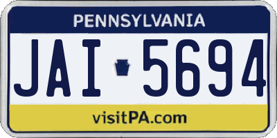 PA license plate JAI5694