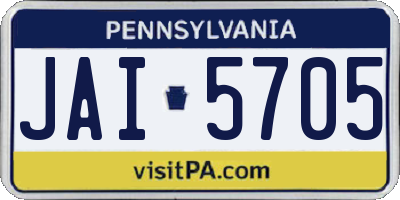 PA license plate JAI5705