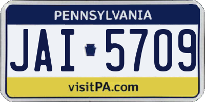 PA license plate JAI5709