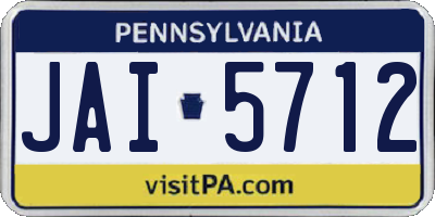 PA license plate JAI5712