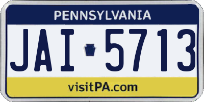 PA license plate JAI5713