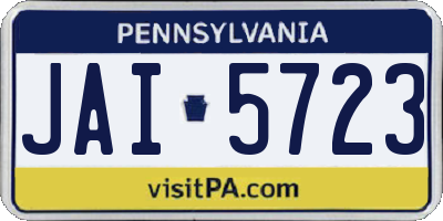 PA license plate JAI5723