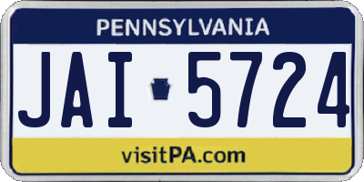 PA license plate JAI5724