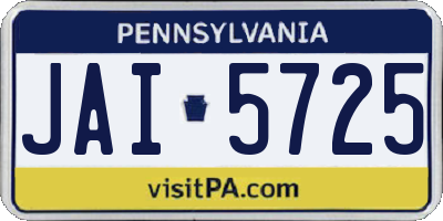PA license plate JAI5725