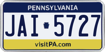 PA license plate JAI5727