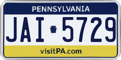 PA license plate JAI5729