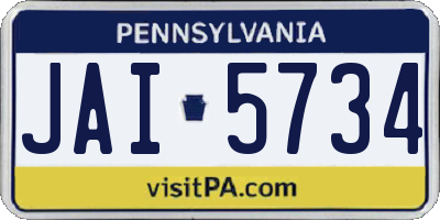 PA license plate JAI5734
