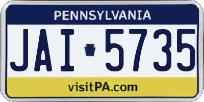 PA license plate JAI5735