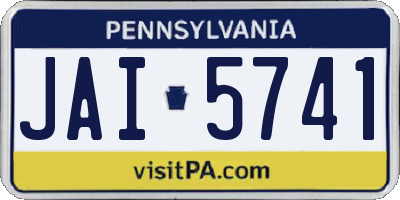 PA license plate JAI5741