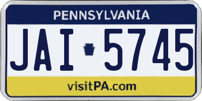 PA license plate JAI5745