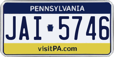PA license plate JAI5746