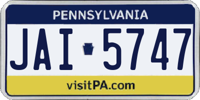 PA license plate JAI5747