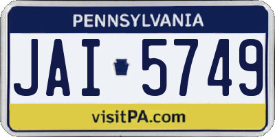 PA license plate JAI5749