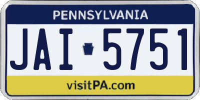 PA license plate JAI5751