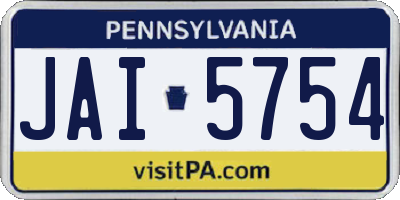 PA license plate JAI5754