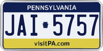 PA license plate JAI5757
