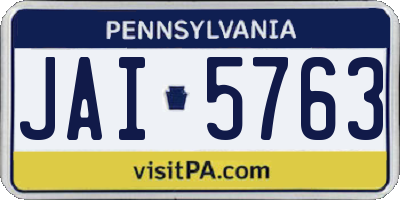 PA license plate JAI5763
