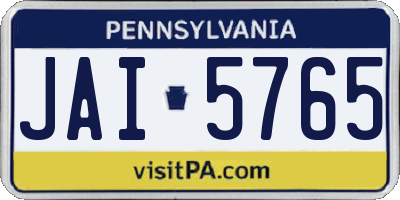 PA license plate JAI5765