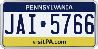 PA license plate JAI5766