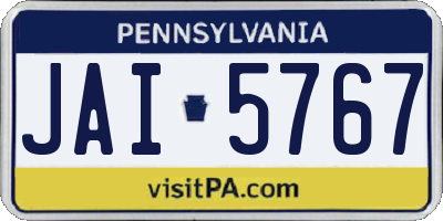 PA license plate JAI5767