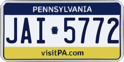 PA license plate JAI5772