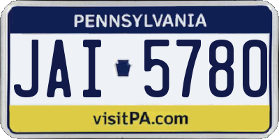 PA license plate JAI5780