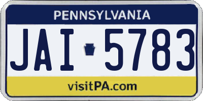 PA license plate JAI5783