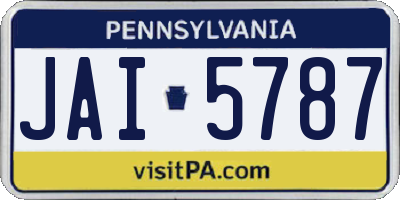 PA license plate JAI5787