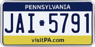 PA license plate JAI5791