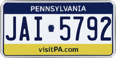 PA license plate JAI5792